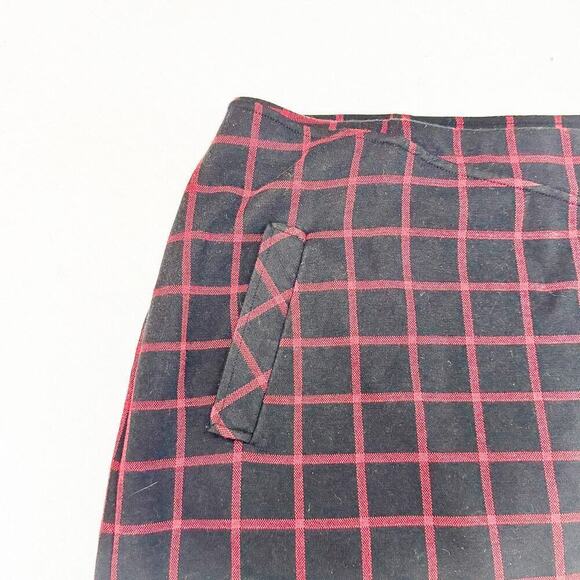 J. Jill Side Panel Split Design Plaid Patterned Stretch Pencil Skirt SIze L - Picture 3 of 7